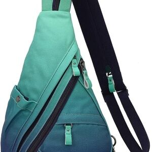 Canvas Sling Bag - Small Crossbody Backpack Shoulder Casual Daypack Rucksack